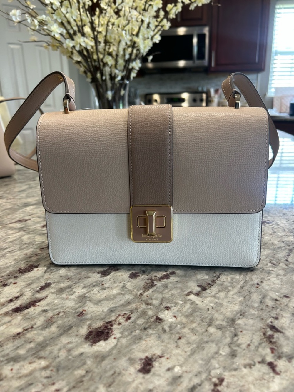 Kate Spade Phoebe Top Handle Crossbody - Toasted Hazelnut & Cream (not mini bag)